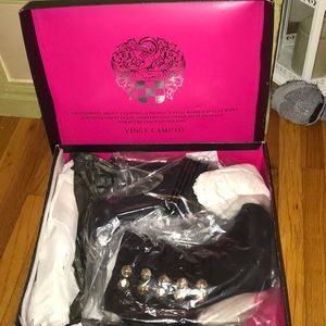 Vince Camuto black suede bootie